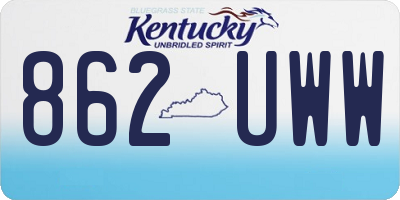 KY license plate 862UWW