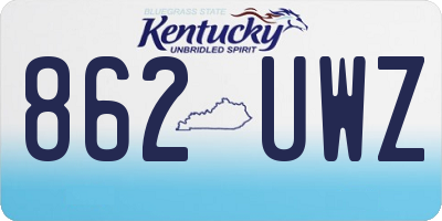 KY license plate 862UWZ