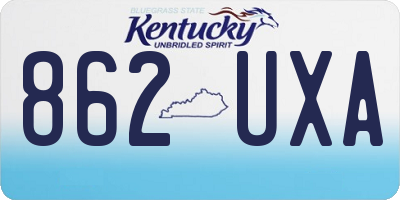 KY license plate 862UXA