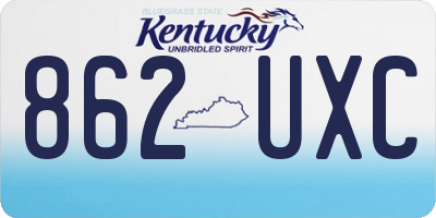 KY license plate 862UXC