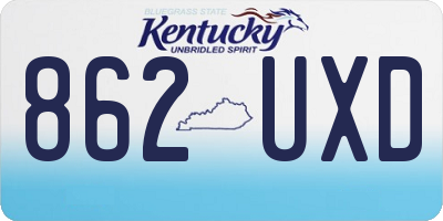 KY license plate 862UXD