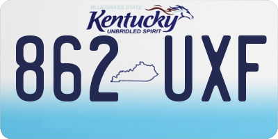 KY license plate 862UXF