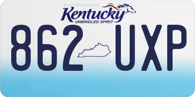 KY license plate 862UXP