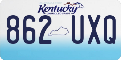 KY license plate 862UXQ