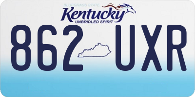 KY license plate 862UXR