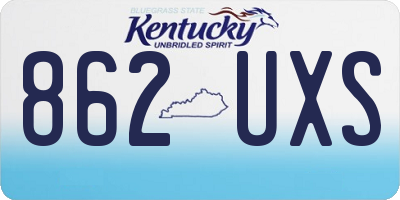 KY license plate 862UXS