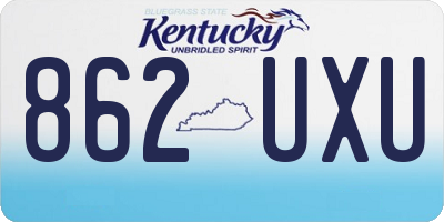 KY license plate 862UXU