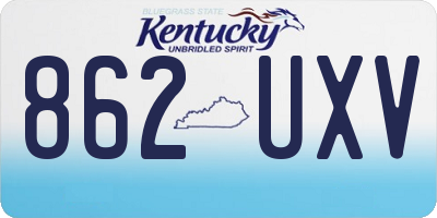 KY license plate 862UXV