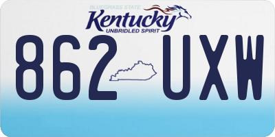 KY license plate 862UXW