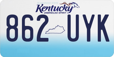 KY license plate 862UYK