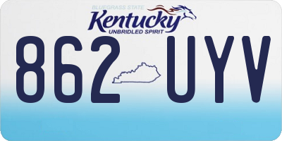 KY license plate 862UYV