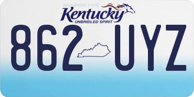 KY license plate 862UYZ