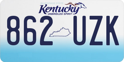KY license plate 862UZK