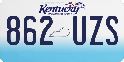 KY license plate 862UZS