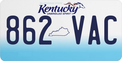 KY license plate 862VAC