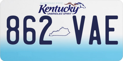 KY license plate 862VAE