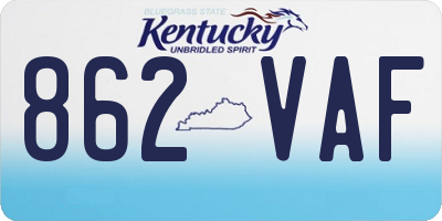 KY license plate 862VAF