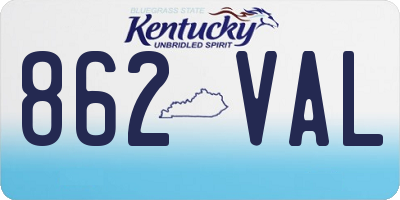 KY license plate 862VAL