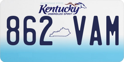 KY license plate 862VAM