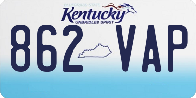 KY license plate 862VAP