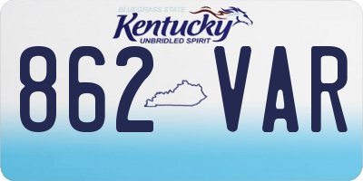 KY license plate 862VAR
