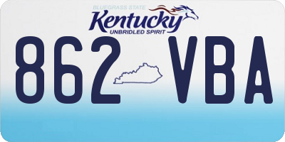 KY license plate 862VBA