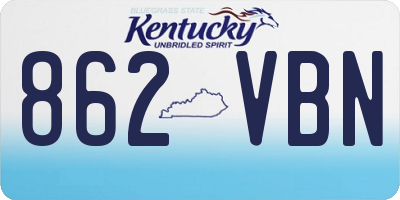 KY license plate 862VBN