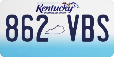 KY license plate 862VBS