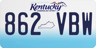 KY license plate 862VBW