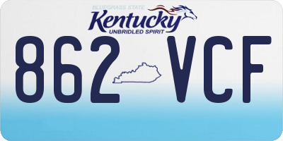 KY license plate 862VCF