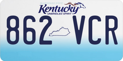 KY license plate 862VCR