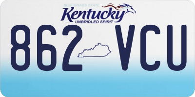 KY license plate 862VCU