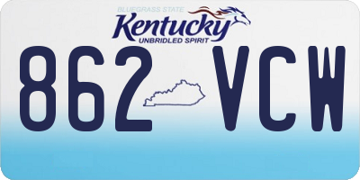 KY license plate 862VCW