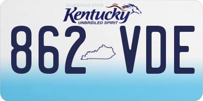 KY license plate 862VDE