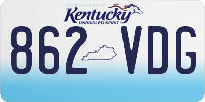 KY license plate 862VDG