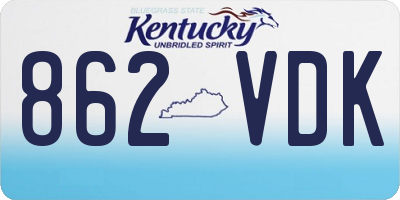 KY license plate 862VDK
