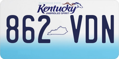 KY license plate 862VDN