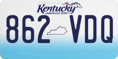 KY license plate 862VDQ