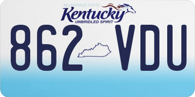 KY license plate 862VDU