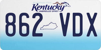 KY license plate 862VDX