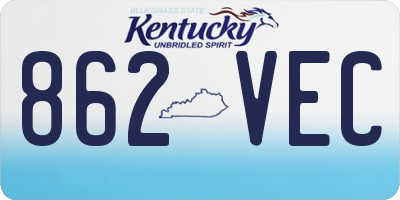 KY license plate 862VEC