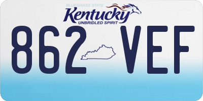 KY license plate 862VEF
