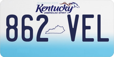 KY license plate 862VEL