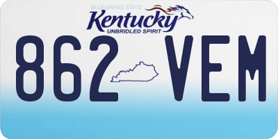 KY license plate 862VEM