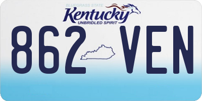 KY license plate 862VEN