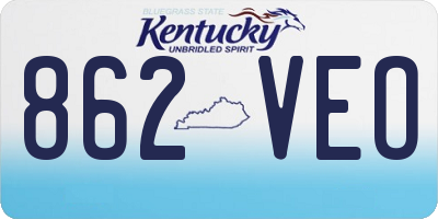 KY license plate 862VEO