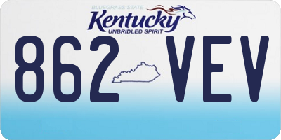 KY license plate 862VEV