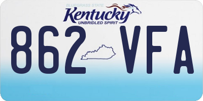 KY license plate 862VFA
