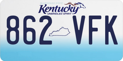KY license plate 862VFK