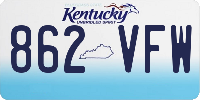 KY license plate 862VFW